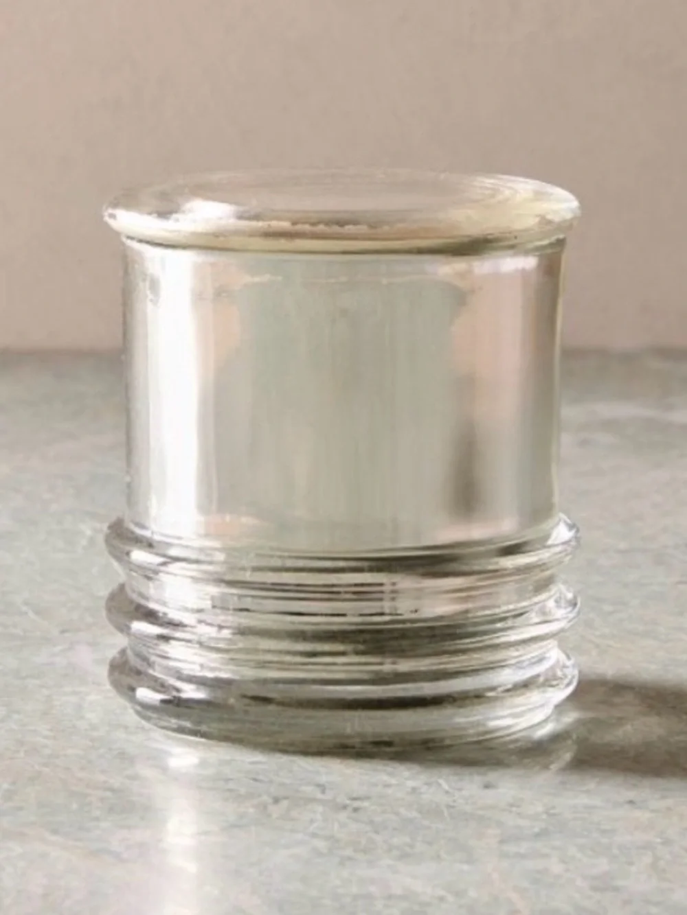 New West Elm Metallic Silver Glass Candle- Evergreen Fir
